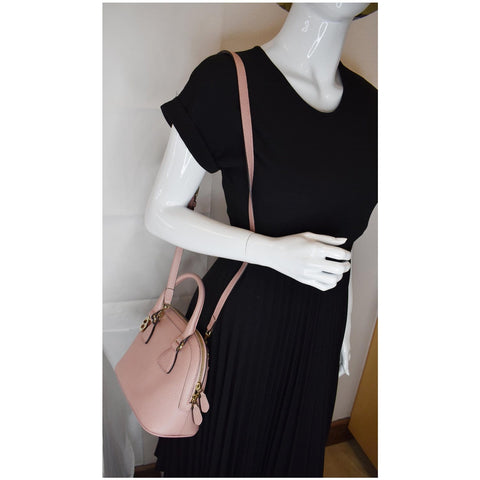 GUCCI Dome Small GG Charm Leather Crossbody Bag Pink 449661