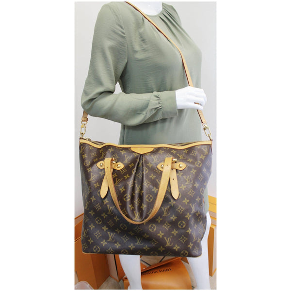 LOUIS VUITTON Palermo GM Monogram Canvas Tote Shoulder Bag Brown