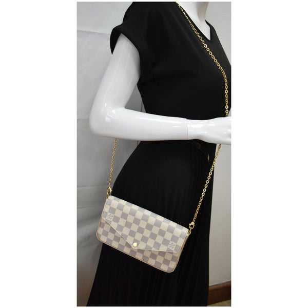 Louis Vuitton Felicie Pochette Damier Azur Crossbody Bag