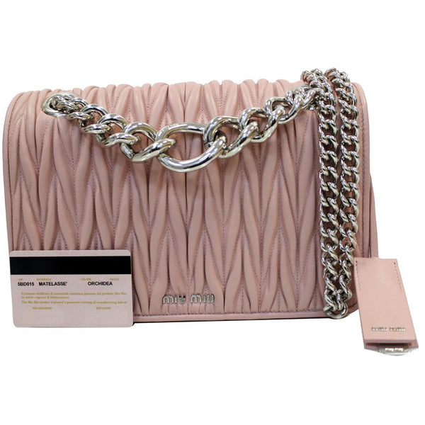 MIU MIU Nappa Matelasse Club Shoulder Bag Mauve