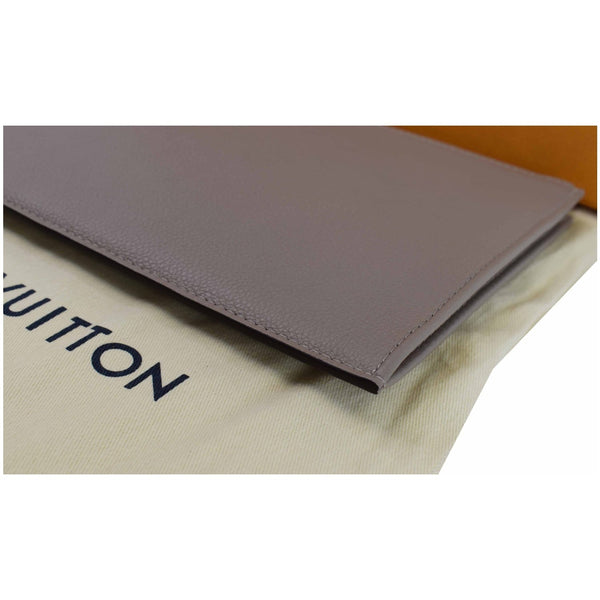 Louis Vuitton Jules PM Pochette Leather Clutch Taupe - side seams