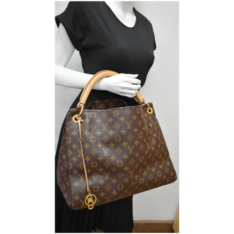 LOUIS VUITTON Artsy MM Monogram Canvas Shoulder Bag Brown