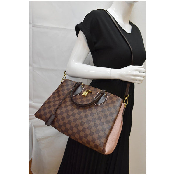 LOUIS VUITTON Normandy Damier Ebene Shoulder Bag Brown/Magnolia