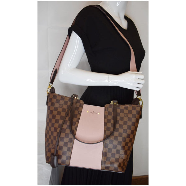 LOUIS VUITTON Jersey Damier Ebene Shoulder Bag Magnolia