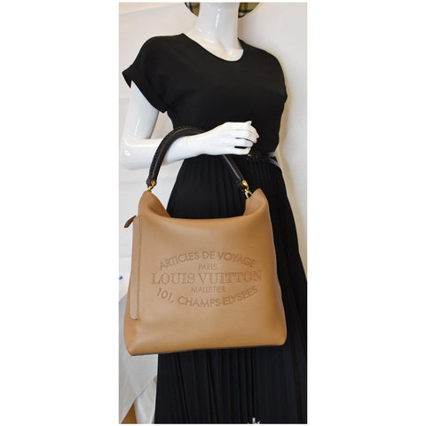 LOUIS VUITTON Bagatelle Parnassea Leather Shoulder Bag Noisette