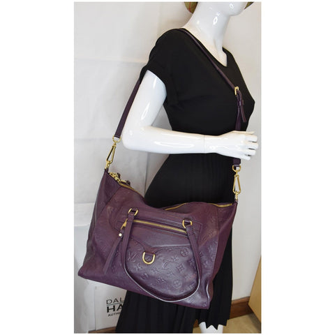 LOUIS VUITTON Lumineuse PM Monogram Empreinte Leather Shoulder Bag Plum