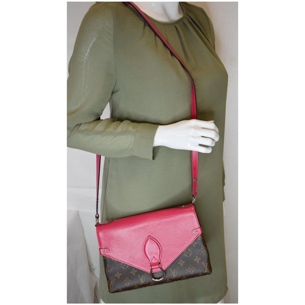 LOUIS VUITTON Saint Michel Monogram Epi Shoulder Bag Red