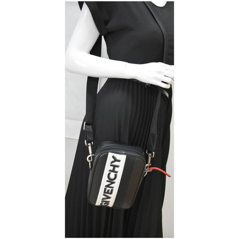 GIVENCHY MC3 Logo Leather Crossbody Bag Black
