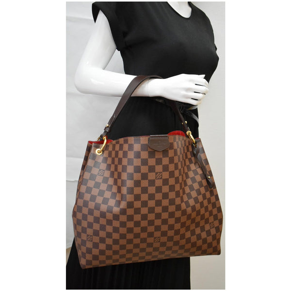 LOUIS VUITTON Graceful MM Damier Ebene Shoulder Bag Brown