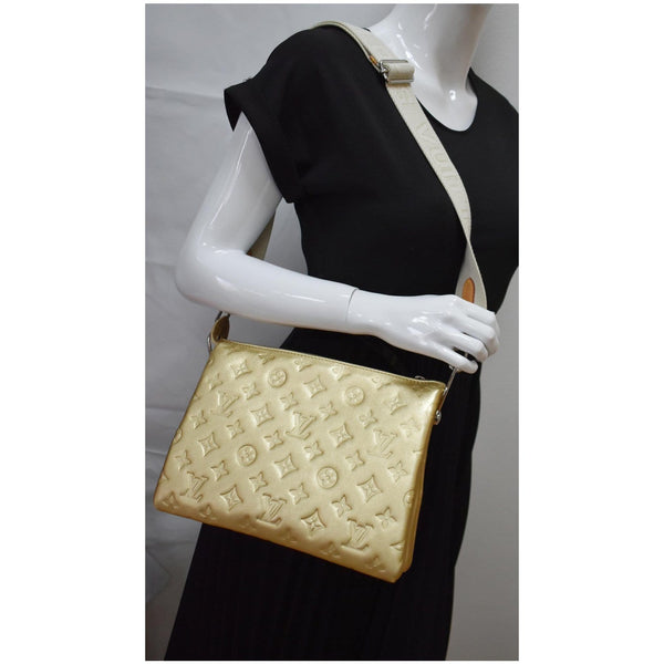 LOUIS VUITTON Coussin PM Monogram Embossed Shoulder Bag Gold