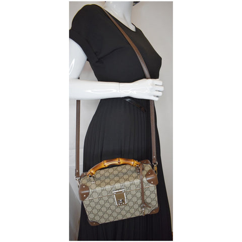 Gucci Globe-Trotter GG Beauty Case Bamboo Shoulder bag