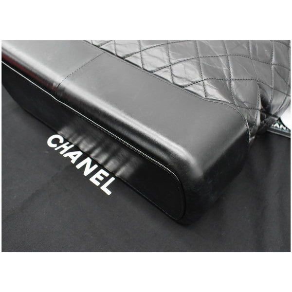 CHANEL Gabrielle Large Quilted Calfskin Leather Shopping Tote Bag Black