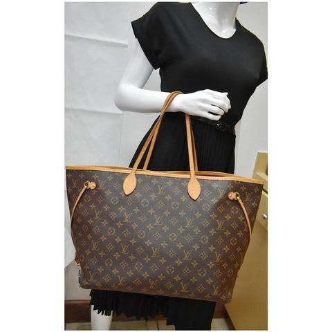 LOUIS VUITTON Neverfull GM Monogram Canvas Tote Bag Brown