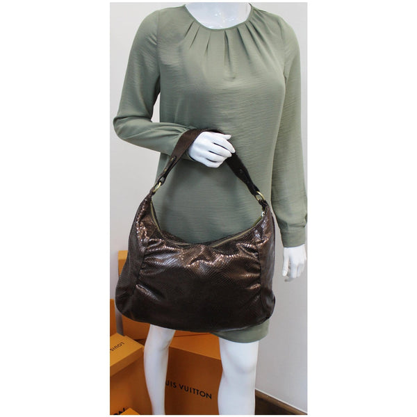 BURBERRY London Python Hobo Bag Bronze