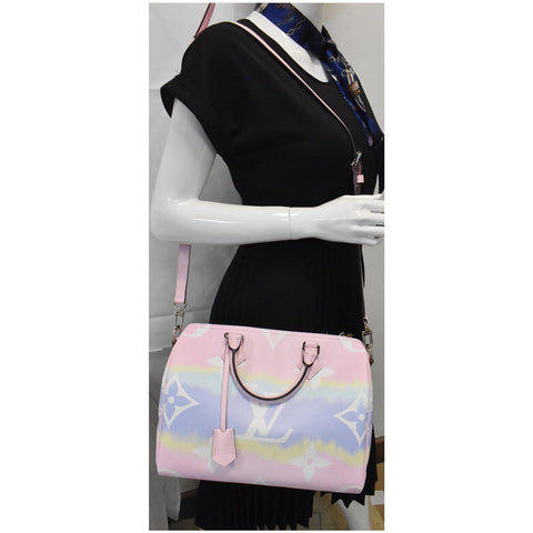 LOUIS VUITTON Escale Speedy 30 Bandouliere Monogram Canvas Shoulder Bag Pastel