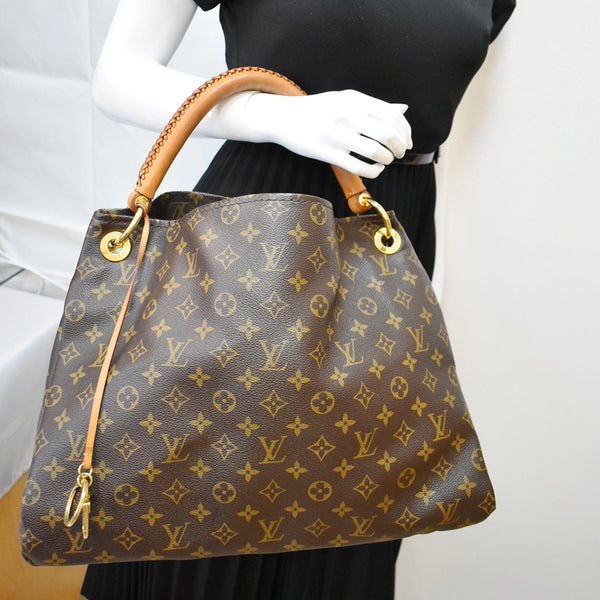 Louis Vuitton Artsy MM Monogram Canvas Hobo Bag Brown