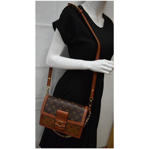 LOUIS VUITTON Dauphine MM Monogram Reverse Canvas Shoulder Bag Brown