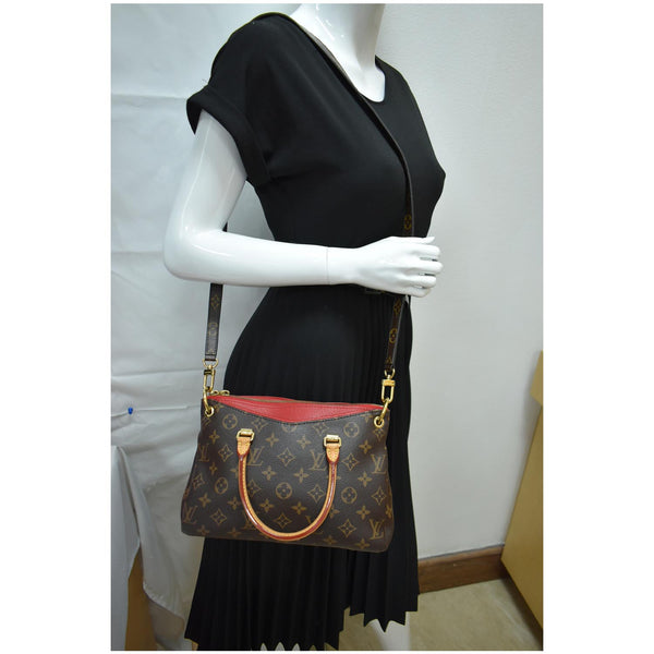 LOUIS VUITTON Pallas BB Monogram Canvas Satchel Crossbody Bag Brown