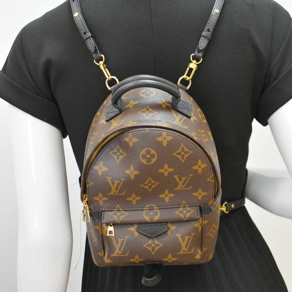 LOUIS VUITTON Palm Springs Mini Monogram Canvas Backpack Brown