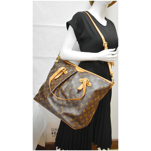 LOUIS VUITTON Palermo GM Monogram Canvas Tote Shoulder Bag Brown