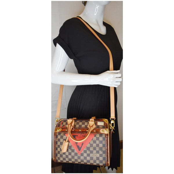 LOUIS VUITTON Time Trunk Speedy 30 Bandouliere Damier Shoulder Bag Black