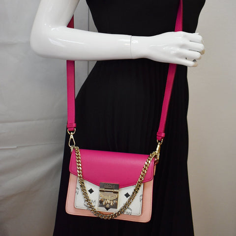 MCM Patricia Mini Block Leather Crossbody Bag Multicolor