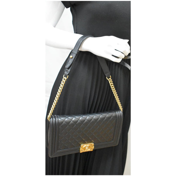 Chanel Medium Boy Flap Caviar Leather Shoulder Bag - DDH