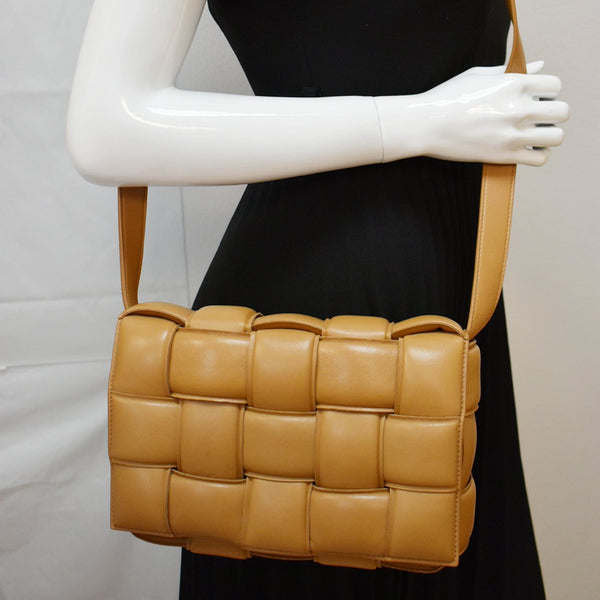 BOTTEGA VENETA Padded Cassette Leather Crossbody Bags Caramel