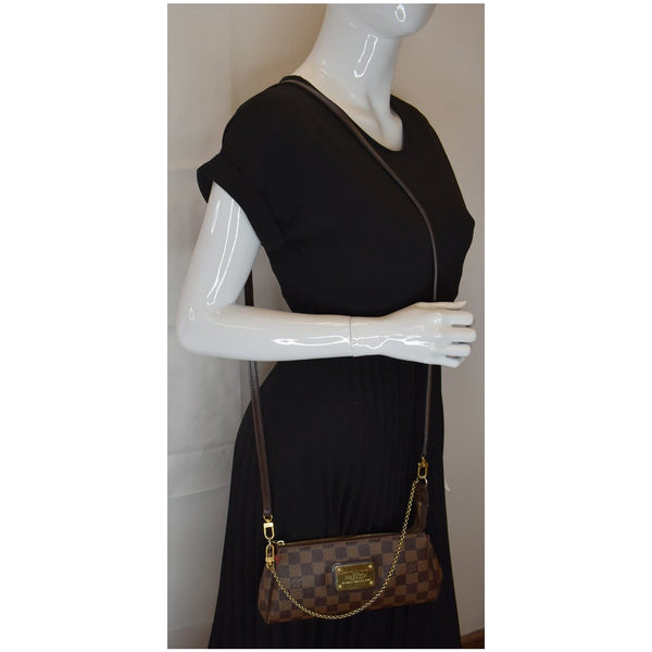 Louis Vuitton Pochette Eva Damier Ebene Crossbody Bag women