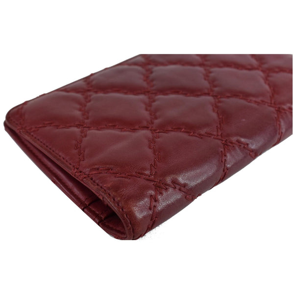 CHANEL CC Wild Stitch Lambskin Leather Wallet Red - Last call