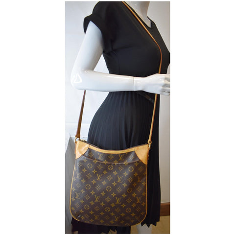 LOUIS VUITTON Odeon MM Monogram Canvas Shoulder Bag Brown