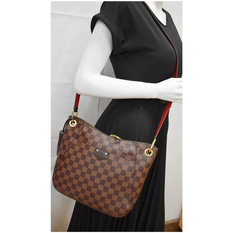 LOUIS VUITTON South Bank Besace Damier Ebene Crossbody Bag Brown