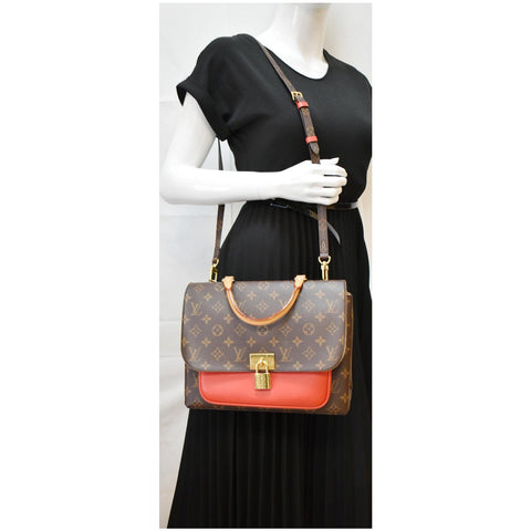 LOUIS VUITTON Marignan Monogram Canvas Shoulder Bag Coquelicot