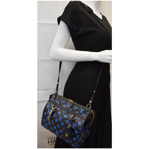 LOUIS VUITTON Speedy Amazon PM Monogram Canvas Shoulder Bag Blue Noir