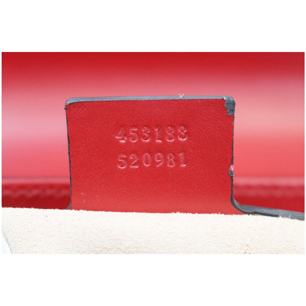 GUCCI Padlock Small Signature Top Handle Crossbody Bag Red 453188