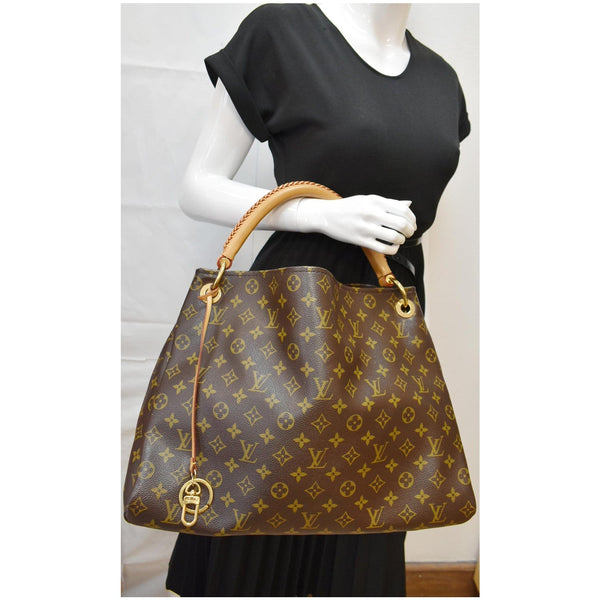 LOUIS VUITTON Artsy MM Monogram Canvas Hobo Bag Brown