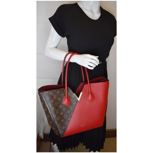 LOUIS VUITTON Kimono Monogram Calfskin Tote Bag Brown/Cerise