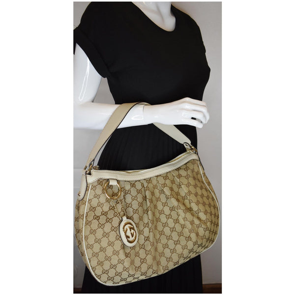 Gucci Medium Sukey GG Canvas Hobo Bag Women