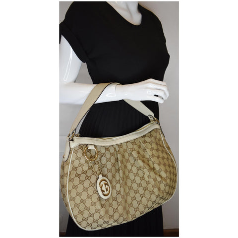 Gucci Medium Sukey GG Canvas Hobo Bag Women