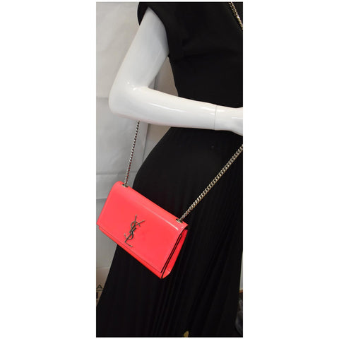 YVES SAINT LAURENT Kate Medium Leather Crossbody Bag Neon Pink
