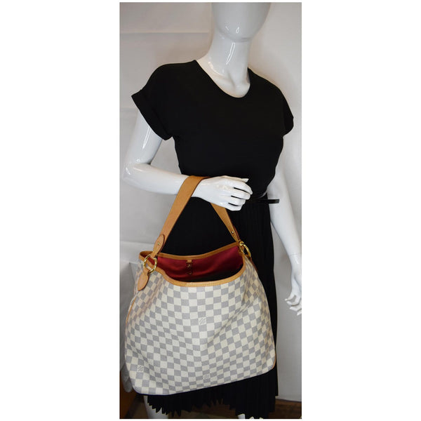 Louis Vuitton Delightful MM Damier Azur Hobo Bag White - women handbag