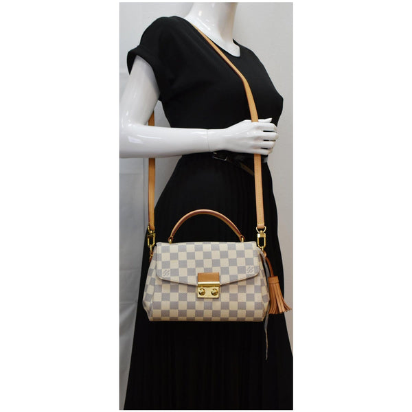 LOUIS VUITTON Croisette Damier Azur Shoulder Crossbody Bag White