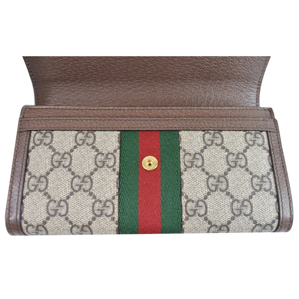 Gucci Ophidia GG Continental Supreme Canvas Wallet Beige 523153