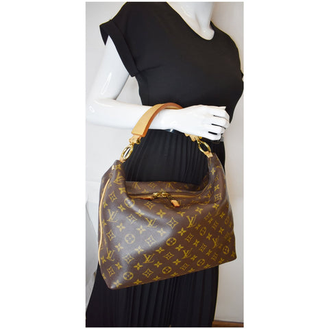LOUIS VUITTON Sully PM Monogram Canvas Shoulder Bag Brown