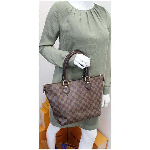 Louis Vuitton Saleya PM Damier Ebene Tote Shoulder Bag for women