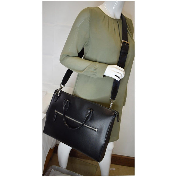 BURBERRY Large London Business Briefcase Messenger Bag Black