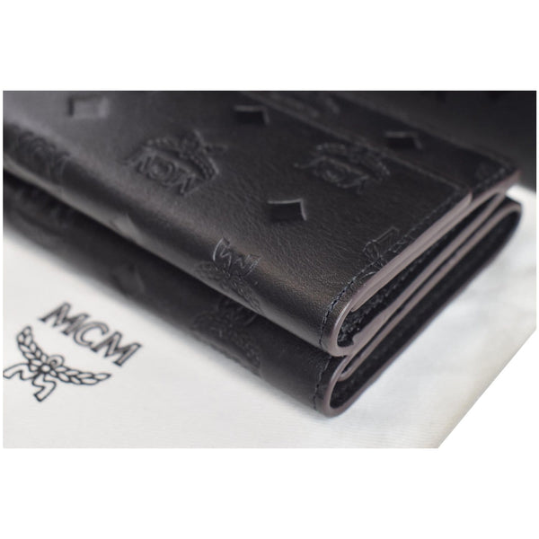 preloved MCM Mini Klara Leather Tri-Fold Charm Wallet