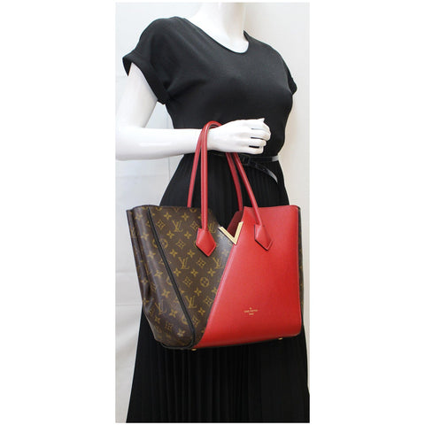 LOUIS VUITTON Kimono Monogram Calfskin Tote Bag Brown/Cerise