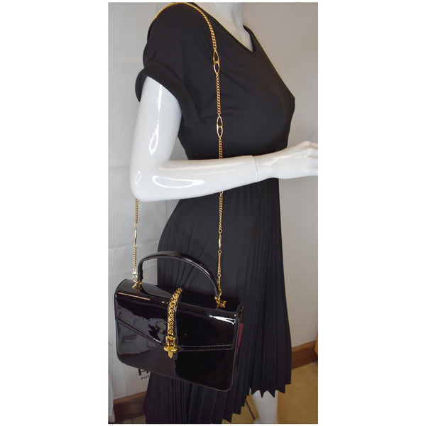 Gucci Sylvie 1969 Patent Leather Mini Shoulder Bag