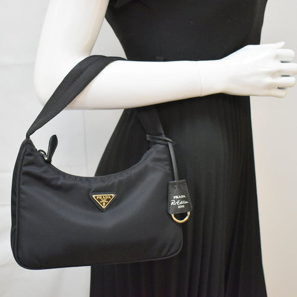 PRADA Re-Edition 2000 Mini Nylon Shoulder Bag Black
